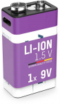 Įkraunamos baterijos 1604 9V 400mAh (Li-Ion 3.7Wh) su USB-C lizdu, max i&scaron;krovimo srovė 0.4A ANSMANN