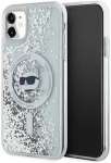 Karl Lagerfeld Liquid Glitter Choupette Head MagSafe Apple iPhone 11 / Xr - dėklas telefonui skaidrus