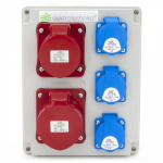 N311 Konstrukciniai skirstomieji įrenginiai 32A/5P + 16A/5P + 3*GS 230V, sieninis korpusas, ELS Elektrotechnika, N311