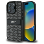 DKNY DKHCP16LPRTHSLK Apple iPhone 16 Pro 6.3" dėklas telefonui juodos spalvos Texture Pattern Tonal Stripe