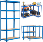 EXTRALINK REGAŁ MAGAZYNOWY METALOWY 180x90x40 Mėlynas