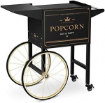 Royal Catering Vežimėlio bazė kukurūzų spragėsių ma&scaron;inai su retro spintele 51 x 37 cm - juoda ir auksinė