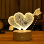 Lampka nocna przebite serca 3D Extralink Home, iluzja optinė do sypialni USB