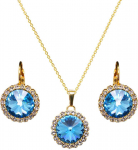 Diamond Sky Jewelry Papuo&scaron;alų rinkinys moterims DiamondSky Clarice (Aquamarine Mėlyna) su Swarovski kristalais