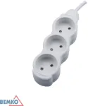 Ilgintuvas, 3-vietis, 1,5m, baltas, max 2300W