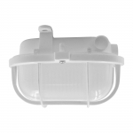 Orno OVAL 7040T/P lubinis &scaron;viestuvas, &scaron;viestuvas, 40W, E27, IP44, IK10, matinis polikarbonato gaubtas, polipropileno pagrindas, plastikinis tinklelis, balta