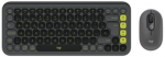 Klaviatūra + Pele Logitech POP ICON COMBO Graphite Žalias US