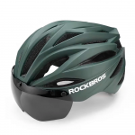 Rockbros Bike &scaron;almas with Visor, Detachable UV Protective Goggles, Unisex - žalios spalvos