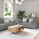 Sofa 2 vnt. &Scaron;viesiai pilka audinys