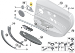 Originalus BMW F34 F34N adapterio durų apdailos plok&scaron;tės de&scaron;inė OEM 51447342184