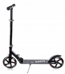 Aliuminis paspirtukas RAVEN STRAIGHT Juodas su dideliais 20 cm. ratais