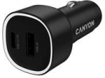 CANYON automobilinis įkroviklis OnDrive 48 PD 48W USB-A+USB-C Juodas