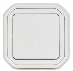 Legrand 069855L NAUJAS PLEXO 55 Dvigubas jungiklis/dvigubas mygtukas įleidžiamas į žemę komplektas 10 AX - 250 V AC baltas 069855L