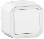 Legrand NAUJAS PLEXO 55 vienpolis mygtukas, montuojamas ant pavir&scaron;iaus, 10A - 250V AC, baltas 069760L