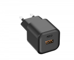 Setty wall charger USB-A + USB-C 35W LSGaN-AC-351 juodas