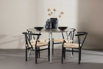 Venture Design Valgomojo komplektas Plaza stalas su Alfons kėdėmis 120 cm smėlio spalvos rotangas