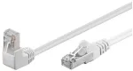 Goobay CAT 5e tinklo kabelis su 1x 90&deg; kampu, F/UTP, 1 m, baltas, 1 m, Cat5e, F/UTP (FTP), RJ-45, RJ-45, baltas