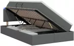 LED saugojimo lova su čiužiniu Tamsiai pilka 120 x 200 cm