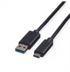 USB kabelis Roline Žalias USB 3.2 Gen 1, A-C, M/M, juodas, 3 m