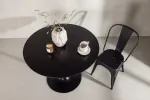 Venture Design Apvalus valgomojo stalas Hamden, juoda