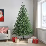 Dirbtinė Sulankstoma Kalėdų Eglutė 240 cm PVC ir metalas Žalia