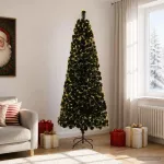 &Scaron;viesolaidinė kalėdinė eglutė 210 cm 24 LED &Scaron;ilta balta PVC