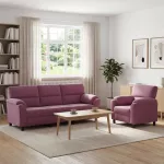 Sofa Sofos komplektas 2 vnt. Violetinė Aksomas