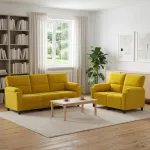 Sofa Sofos komplektas 2 vnt. Geltona Aksomas