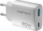 Įkroviklis Mathorn Tinklo USB GaN 20W C1A1 PD3.0 QC4.0 EU Baltas (MWC-W20C1A1EU)