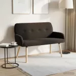 Dvivietė sofa su medžio masyvo kojelėmis Juoda Boucl&eacute;