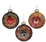 Christmas Tree toy Decoris Vintage. red/yellow/žalias. glass