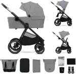 KINDERKRAFT universalus vežimas 2IN1 NEA 2.0, platinum pilkas, KSNEA002GRY2000