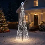 LED spiralinė Kalėdų eglutė su smaigu EKENAS 250 cm 370 LED