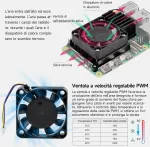 Yahboom Raspberry Pi 5 Cool Cooler su Pwm ventiliatoriumi Raspberrypi aliuminio heatsink au&scaron;inimo rinkinys, skirtas Raspberry Pi4 Model B ventiliatoriui + terminis silikonas