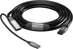 Mutecpower 5 m aktyvus usb 3.0 jungties prailginimo kabelis (tėtis-mama) su signalo stiprinimu ir usb maitinimo &scaron;altiniu - juodas 5 m - suderinamas su ne&scaron;iojamaisiais kompiuteriais, standžiaisiais diskais, XBOX, ps4, vr ir kt.