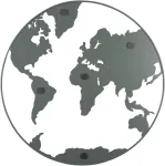 Present Time Memolenta World Map &ndash; žalia &ndash; skersmuo 50 cm &ndash; apvali &ndash; geležis