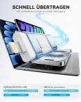 Rospe usb atmintinė 128gb, skirta iphone, 4 in 1 atmintinė, skirta ios/otg android/pc, mfi sertifikuota lightning atmintinė, suderinama su iphone 5&ndash;16, usb 3.0 didelės spartos atmintinė, mėlyna