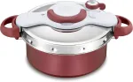 Tefal Clipso Minut Duo slėginė viryklė 5 l aliumininė slėginė viryklė su 5 saugos sistemomis ir lengvu valdymu viena ranka, lėta ugnis, puodo režimas, garų funkcija, slėginė viryklė
