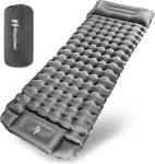 Hioutdoor savaime prisipučiantis miego kilimėlis 10 cm, itin lengvas pripučiamas kilimėlis su kojos paspaudimo pompa/pagalve, skirtas stovyklavimui, žygiams, paplūdimiui, kelionėms su kuprine, palapinei, oro čiužinys, miego kilimėlis, stovyklavimo ki ...