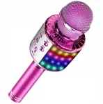 Karaoke Bluetooth mikrofonas su garsiakalbiu, rožinis