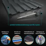 Vooxa 50 vnt. savaime gręžiančių trapecinių sriegių 4,8 x 60 mm su Epdm sandarinimo poveržle, cinkuotas plienas Ral7024 grafito pilka, &scaron;e&scaron;iabriaunė galvutė Sw8