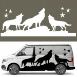&Scaron;ablonas automobiliui Camper Grafika Wilk Wolf Wild Nature 43x109