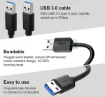 Bivofu 2 x didelės spartos Usb 3.0 kabelis, 0,5 m Usb A į Usb A kabelis greitam 5 Gbps duomenų perdavimui - suderinamas su spausdintuvais, ne&scaron;iojamaisiais kompiuteriais, standžiaisiais diskais, kameromis