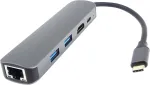 Premiumcord usb-c dokas su 4k hdmi, 2x usb 3.2, rj45 10/100/1000mbps ir pd 100w, uhd 4k 2160p 30hz rezoliucija, full hd 1080p, usb 3.2 type c, plug and play, aliuminio korpusas, ilgis 20 cm