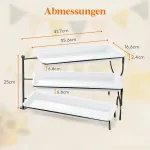Lifewit 3-auk&scaron;tų serviravimo padėklas vakarėliams, 36 x 17 cm serviravimo lėk&scaron;tė maistui, baltas daugkartinio naudojimo padėklas vaisių dubuo daržovėms, vaisiams, sausainiams, desertams, juodas