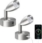 Acegoo 12 V spotinis skaitymo &scaron;viestuvas su C tipo greituoju įkrovikliu, reguliuojamas Led lovos &scaron;viestuvas kemperiui, lankstus Dc 24 V 3200 K montuojamas ant sienos, skirtas valčiai, karavanui, kemperiui, furgonui, jachtai, vidaus ap&scaron;vietimui (&scaron;lifuotas