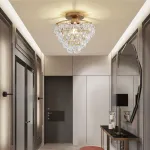Pageone modernus kri&scaron;tolinis lubų &scaron;viestuvas, auksinis koridoriaus &scaron;viestuvas, eleganti&scaron;kas sietynas, apvalus kri&scaron;tolas, skersmuo 25 cm, dekoratyvinis lubų &scaron;viestuvas mergaičių kambariui, miegamajam, spintai, e27 maža kri&scaron;tolinė lempa