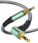 Rawaux Aux laidas 90 laipsnių Jack laidas 3.5 mm Jack į 3.5 mm Jack audio laidas stačiu kampu nuo vyri&scaron;ko iki vyri&scaron;ko ausinių laidas ausinėms, plan&scaron;etiniam kompiuteriui, ne&scaron;iojamam kompiuteriui, automobiliui, telefonams, garsiakalbiams (2 m)