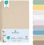 Barbons Paklodė su guma kūdikiui/vaiki&scaron;kai lovelei - 100% jersey medvilnė Oeko-tex Standard 100 sertifikuota paklodė kūdikio lovelei (smėlio spalvos - 60 x 120 cm / 70 x 140 cm)