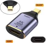 Mini Displayport 1.4 į Hdmi 2.0 Adapteris 8k 60hz Uhd 4k